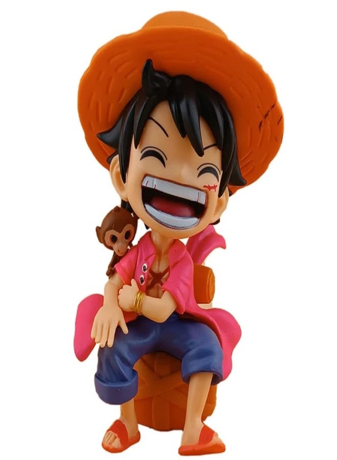Blue Aura Monkey D Luffy Action Figure Height-13cm |with Box | Multicolour Collectible PVC | Luffy Naughty with Monkey - Image 1